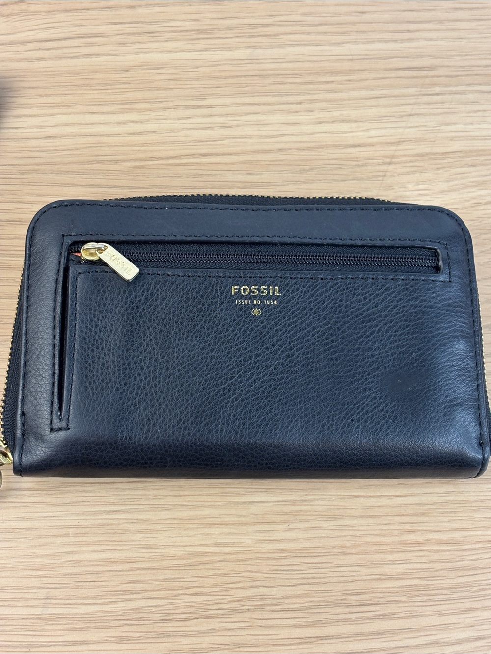 Fossil Black‎ Star-Studded Leather Zip-Around Wristlet Wallet/Clutch - Picture 7 of 11